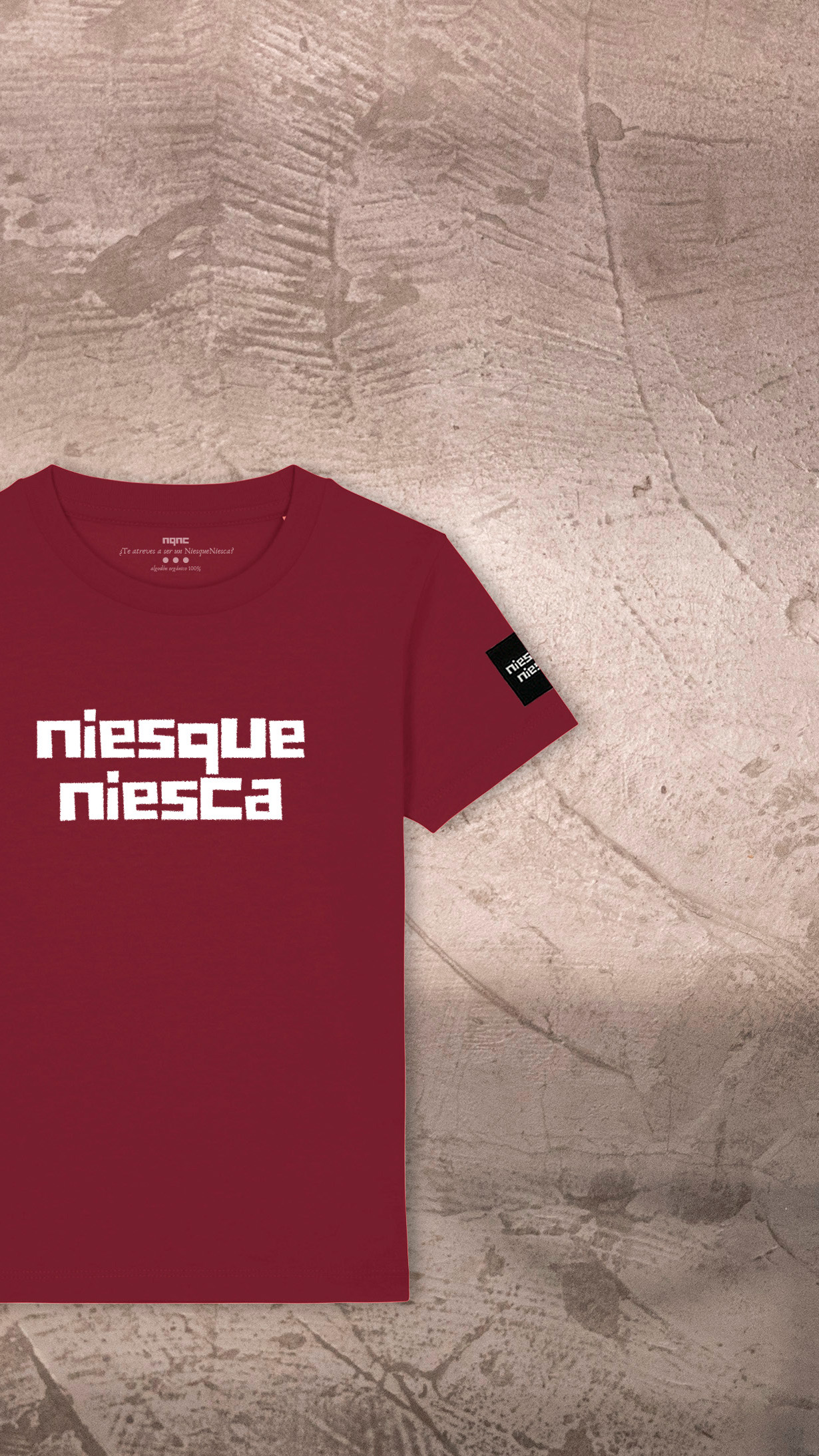 CAMISETA NIÑO BURGUNDI NQNC RECORTADA