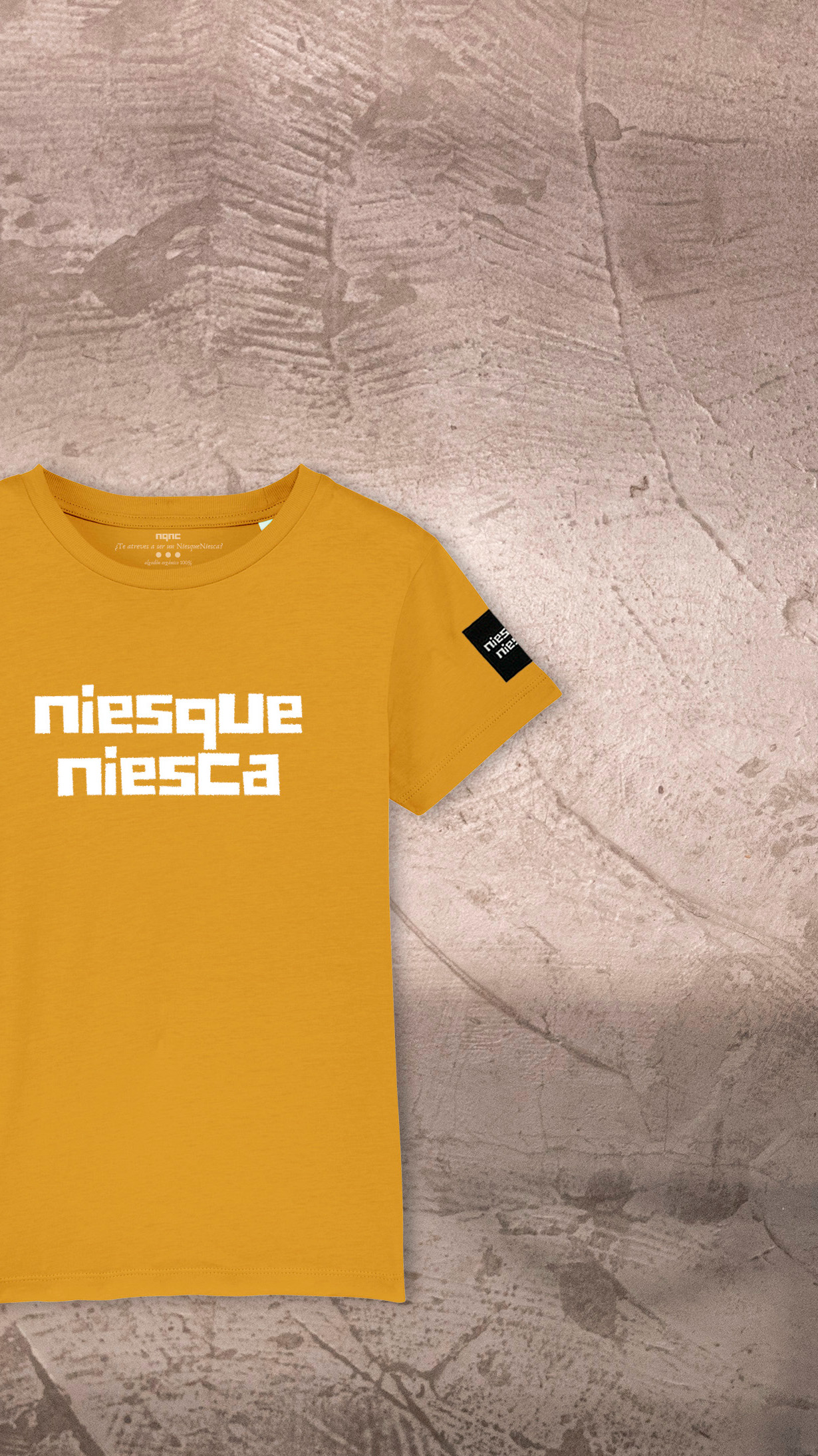 CAMISETA NIÑO OCRE NQNC RECORTADA