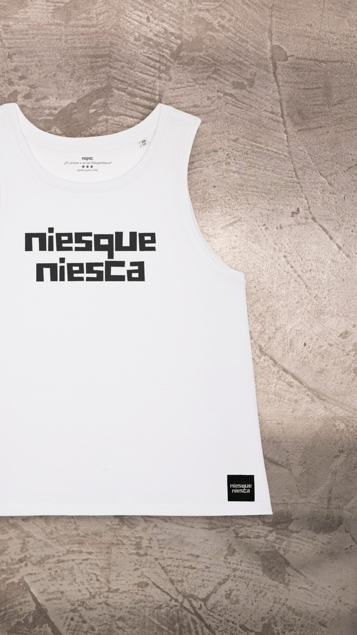 CAMISETA TIRANTES CHICA BLANCA NQNC RECORTADA