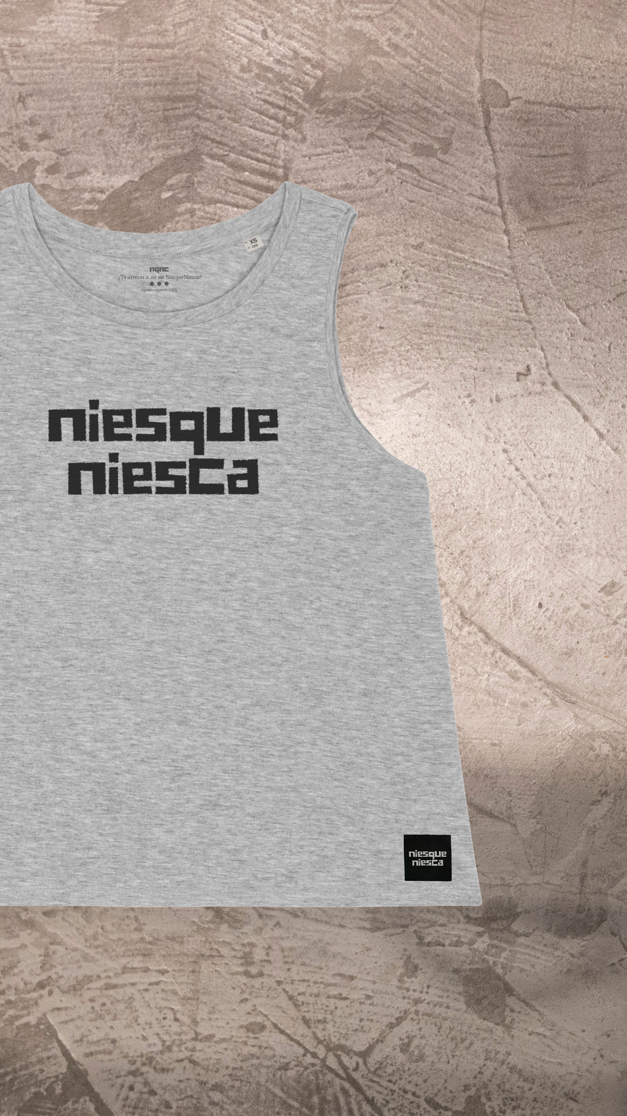CAMISETA TIRANTES CHICA GRIS NQNC RECORTADA
