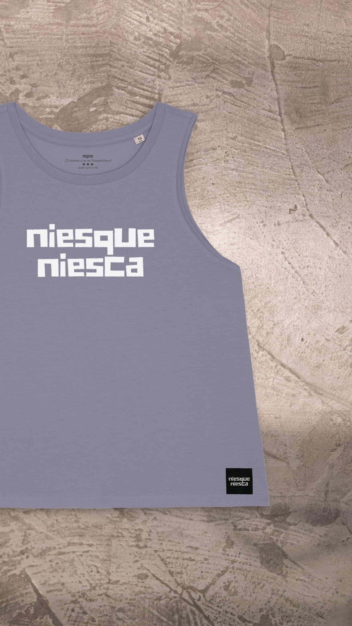 CAMISETA TIRANTES CHICA MALVA NQNC RECORTADA