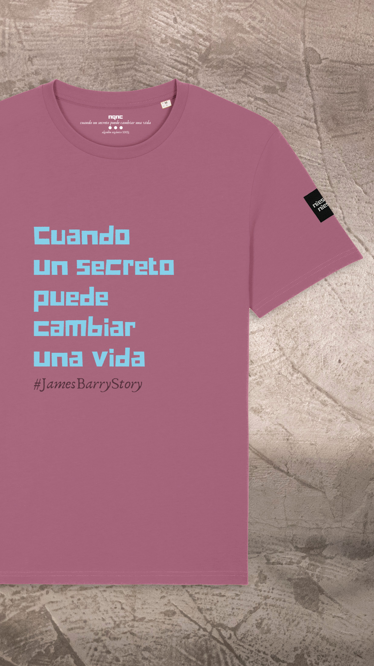 CAMISETA UNISEX MAUVE JAMES TEXTO RECORTADA