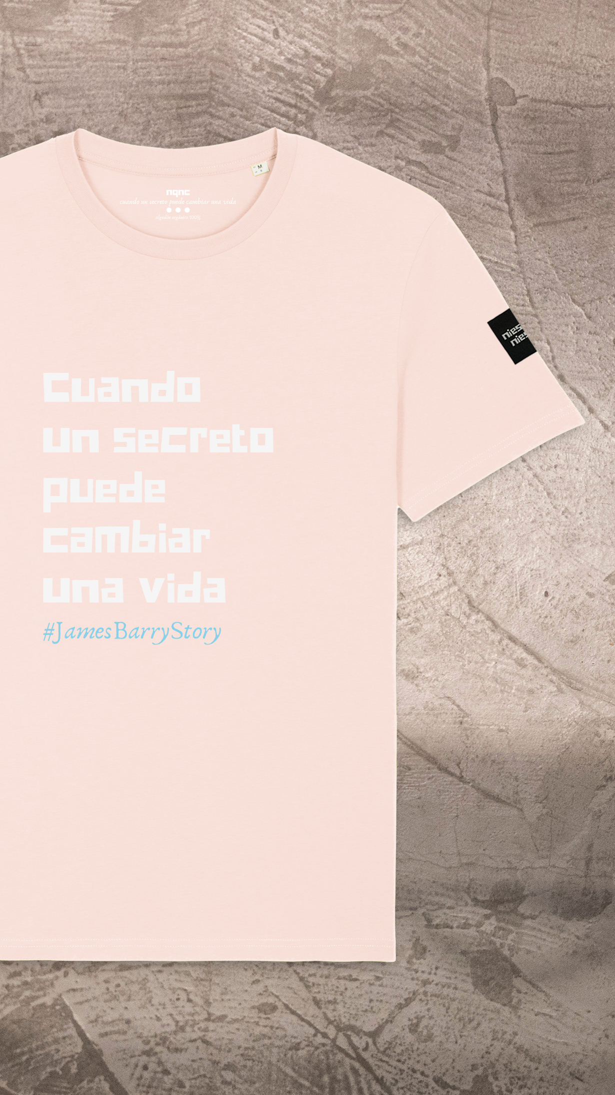 CAMISETA UNISEX PINK JAMES TEXTO RECORTADA