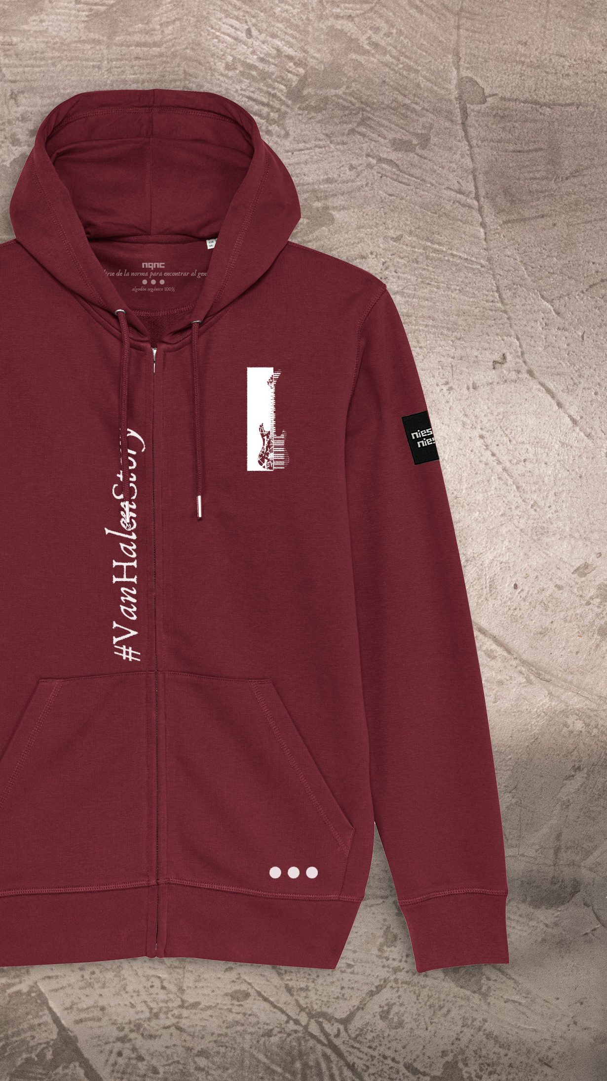 SUDADERA CRE BURGUNDI HALEN RECORTADA