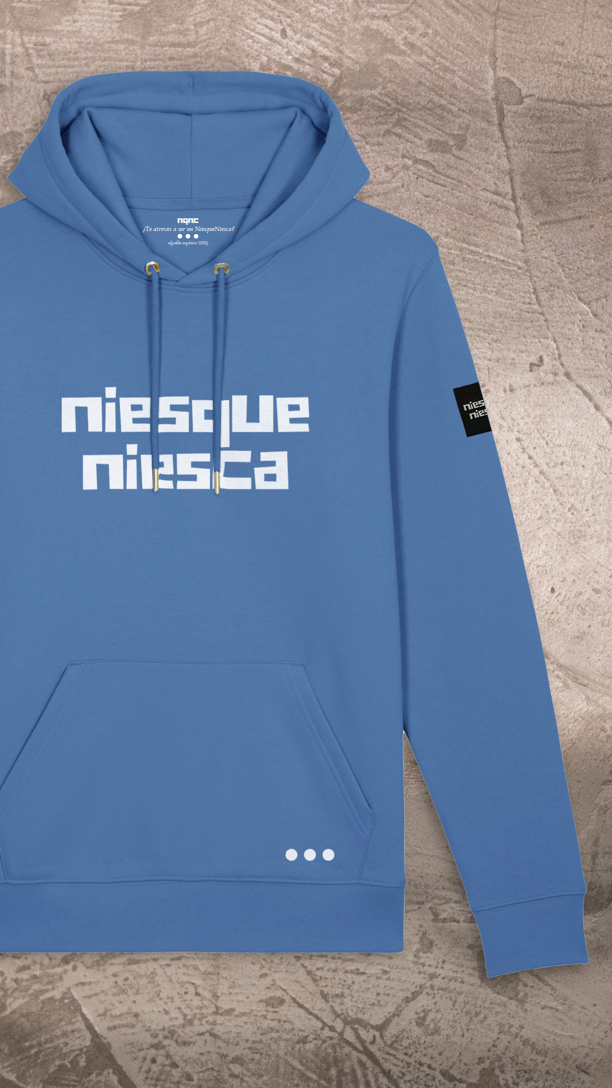 SUDADERA SIN CREMALLERA AZUL RECORTADA