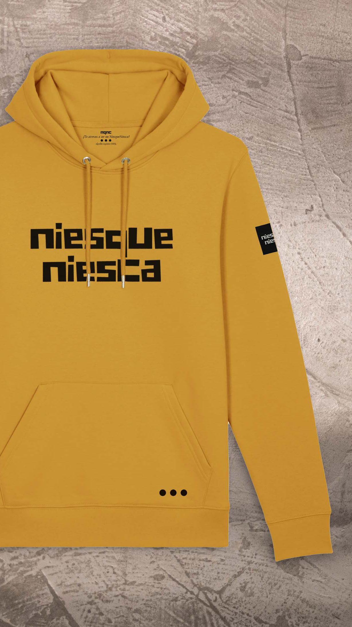 SUDADERA SIN CREMALLERA OCRE RECORTADA